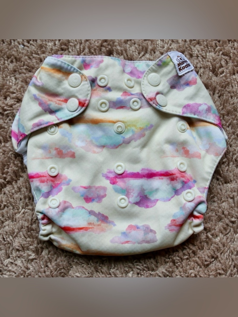 Mama Koala Watercolor Sunset Cloud One Size Pocket Cloth Diaper